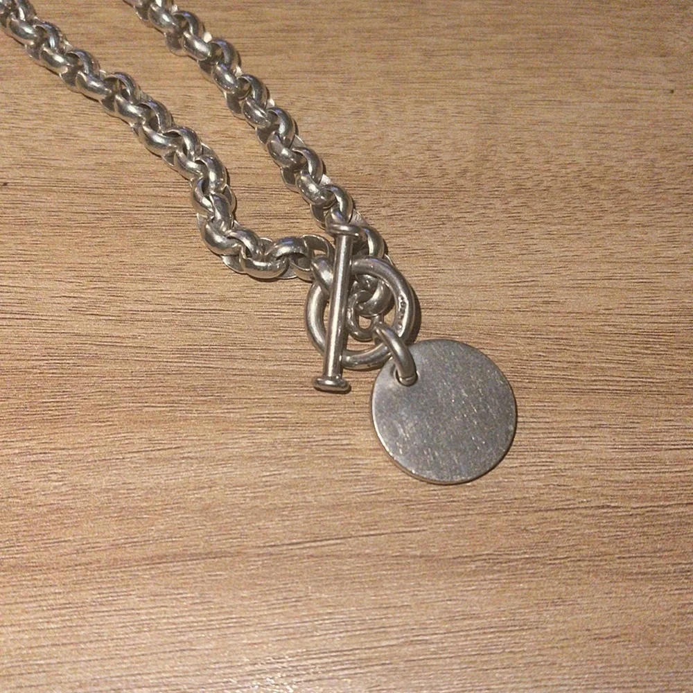 Sterling Silver Silpada Rolo Chain Toggle Engravable Disc Charm Bracelet - Picture 2 of 4